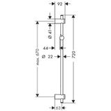 Hansgrohe Unica Reno Glijstang 72cm Chroom 27704000