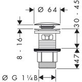 Hansgrohe - Afvoergarnituur Push-Open - Chroom - Voor Wastafels Met Overloop