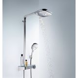 Hansgrohe Raindance Select E 300 thermostatische tablet regendoucheset glanzend chroom en wit