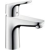 hansgrohe Kraan Focus Eengreeps-wastafelarmatuur voor lage doorstroming, uitloop hoogte 100 mm met trekstang-afvoergarnituur, chroom