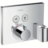 Hansgrohe Showerselect S Square thermostatische inbouw douchekraan met handdouchehouder 2 functies glanzend chroom