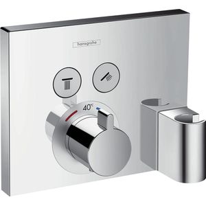 Hansgrohe 15765000 ShowerSelect Inbouwthermostaat met Douchekophouder, voor 2 Functies, chroom