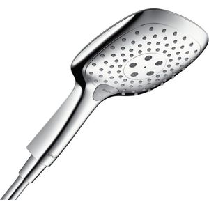 hansgrohe Raindance Select E - Douchekop, rechthoekige Handdouche (150 x 150 mm) met 3 jets, met anti-kalk functie, chroom