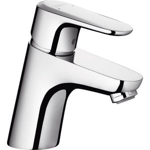 hansgrohe Wastafelkraan Eos M, kraan badkamer met uitloophoogte 50 mm, met push-open afvoer, energiebesparend, chroom