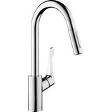 Hansgrohe Cento XL Keukenkraan met uittrekbare douche en zwenkuitloop, chroom