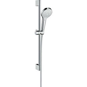 Hansgrohe Croma Select S Multi glijstangset met Croma Select S Multi handdouche EcoSmart 65cm met Isiflex`B doucheslang 160cm wit/chroom 26561400