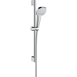 Hansgrohe Croma Select E Multi glijstangset met Croma Select E Multi handdouche EcoSmart 65cm met Isiflex`B doucheslang 160cm wit/chroom 26581400