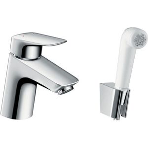 Watermengkraan voor badkamer wastafel Logis Hansgrohe 35mm/met bidet douche chroom