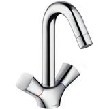 hansgrohe Logis tweegreeps wastafelmengkraan 150 met draaibare uitloop 120° zonder afvoer chroom, 71221000