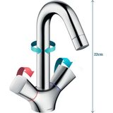 Logis 2-Griff Waschtischarmatur 71221000 chrom, ohne Ablaufgarnitur - Hansgrohe