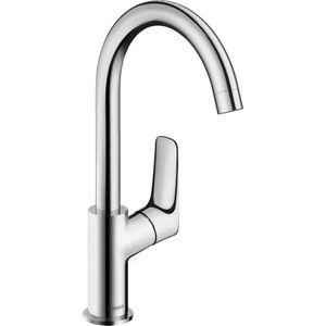 hansgrohe Logis - Wastafelkraan zonder afvoer, draaibaar, Wastafelmengkraan met uitloop hoogte 210 mm, Badkamerkraan waterbesparend (EcoSmart), chroom