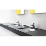 Hansgrohe 71077000 waterkraan Logis (armatuur met uitloop hoogte 70 mm en push-open afvoergarnituur) chroom,Hoogte uitloop 70mm,Hard Graphite geborsteld