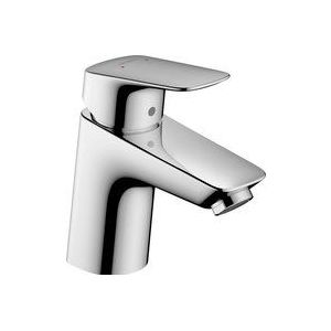 Hansgrohe 71077000 waterkraan Logis (armatuur met uitloop hoogte 70 mm en push-open afvoergarnituur) chroom,Hoogte uitloop 70mm,Hard Graphite geborsteld