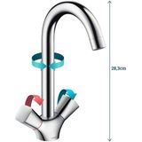 Hansgrohe Logis M31 Tweegreeps Keukenmengkraan 220 - Hoge Draaibare Uitloop - Chroom