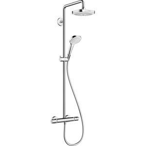 Hansgrohe Croma Select E Showerpipe 180 2jet met Thermostaat Wit/Chroom
