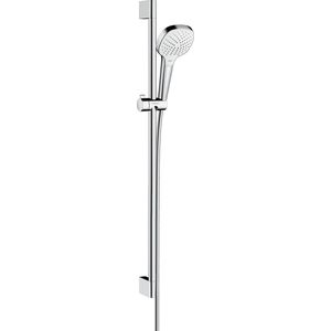 hansgrohe Croma Select E doucheset Vario met Unica'Croma glijstang 90 cm wit/chroom