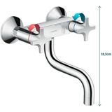 Hansgrohe Logis classic wandkeukenkraan met onder uitloop chroom 71287000