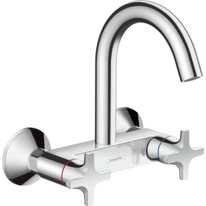 Hans Grohe Hg 2-Handle Kitchen Mixer Logis M32 Wall Mounted Highspout 1Jet Chrome