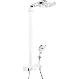 Hansgrohe Raindance Select E 300 regendoucheset - opbouw - 3 standen handdouche - 2 standen hoofddouche - met ecosmart - wit chroom