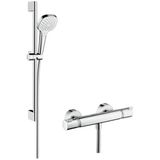 hansgrohe Croma Select E Thermostaatset (0,65 m, 3 straalsoorten) wit/chroom