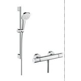 hansgrohe Croma Select E Thermostaatset (0,65 m, 3 straalsoorten) wit/chroom