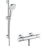 hansgrohe Croma Select E Thermostaatset (0,65 m, 3 straalsoorten) wit/chroom
