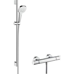 Hansgrohe Croma Select E Vario Renovatieset 90 cm met Ecostat Comfort Thermostaat Wit/Chroom