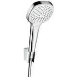 Hansgrohe Croma Select E PorterS badset met Croma Select E Vario handdouche met wandhouder met Isiflex`B doucheslang 160cm wit/chroom 26413400