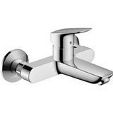 hansgrohe Wastafelarmatuur, opbouw, voor wandmontage, logis, waterkraan, badkamer, zonder afvoergarnituur, badkamerkraan, waterbesparend, chroom