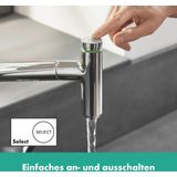 Hansgrohe Metris Select - Keukenkraan 320 met uittrekbare vuistdouche, chroom 14884000