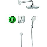 Hansgrohe Croma select e showerset compleet met ecostat e thermostaat chroom 27294000