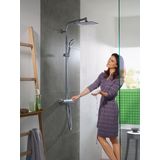 hansgrohe Crometta E 240 Douchesysteem, Regendouche met 1 Straalsoort (Hoofddouche, Handdouche met Slang, Douchestang en thermostaat), chroom, 27271000