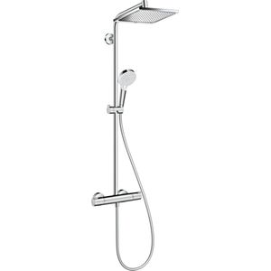 hansgrohe Crometta E 240 Douchesysteem, Regendouche met 1 Straalsoort (Hoofddouche, Handdouche met Slang, Douchestang en thermostaat), chroom, 27271000