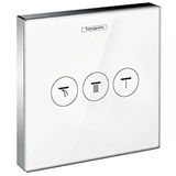 Hansgrohe Showerselect Glass thermostatische inbouw douchekraan 3 functies glanzend chroom en wit