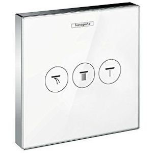 Hansgrohe ShowerSelect Glass 3 systemen inbouw stop douchekraan wit/chroom