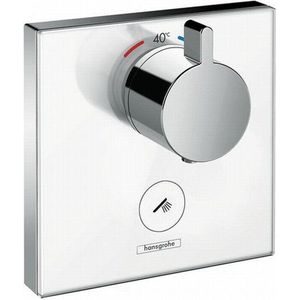 hansgrohe ShowerSelect Glas Thermostat HighFlow Unterputz für 1 Verbraucher und einen zusätzlichen Abgang Weiß/Chrom, 15735400