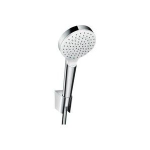 hansgrohe Crometta Brausehalterset 100 1jet EcoSmart 9 l/min mit Brauseschlauch 160 cm Weiß/Chrom, 26569400