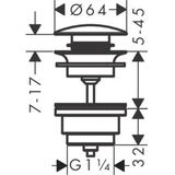 Hansgrohe - Push Open Afvoergarnituur - Zwart Chroom - DN32