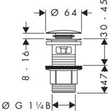 Hansgrohe - Push Open Afvoergarnituur - Zwart Chroom - DN32