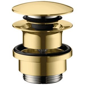 hansgrohe Ablaufgarnitur Push-Open für Waschtisch- und Bidetmischer Polished Gold Optic, 50100990