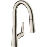 Hansgrohe - Talis M51 - Spültisch Einhebelmischer 160 mit ausziehbarer Geschirrbrause, Edelstahl 72815800