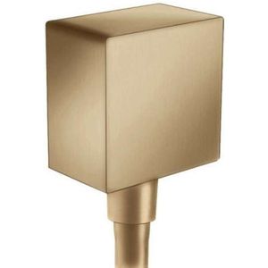 Muuraansluitbocht FixFit Square HansGrohe met Terugslagklep Geborsteld Brons