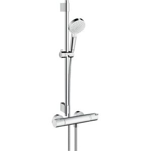 hansgrohe Crometta opbouw douchesysteem Vario met EcoStat 1001 CL thermostaat en glijstang 72 cm wit/chroom