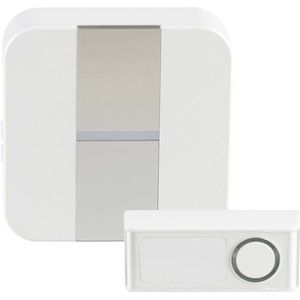 Baseline - 70706 - Draadloze Deurbelset - Wit-Zilver - Met Flitslicht