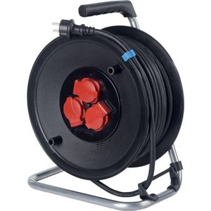 Kabelhaspel, 50 m rubberen kabel, 285 mm diameter