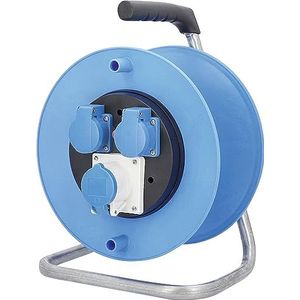 As - Schwabe - Kabelhaspel - Blauw - Kunststof - Met 2 Inbouwstopcontacten