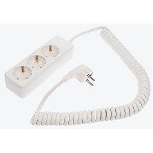 as - Schwabe 11431 3-Weg Stopcontactstrips, IP20, 230 V/16 A, 2,5 meter Kabellengte, Wit