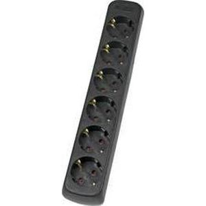 Stekkerdoos - Zwart - 6-Voudig - Verhoogde Aanraakbescherming