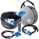 Verlengkabel Set - 25 m en 2 x 1,5 m - H07RN-F 3G2,5 - Geaarde Stekkers