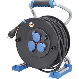 as - Schwabe Xperts Kunststoffkabeltrommel 33m H07RN-F 3G2,5 mit Schutzkontaktstecker, Thermoschutzschalter, 3x Schutzkontaktsteckdose mit Klappdeckeln 230V, 16A, 3500W, Made in Germany, IP44, 22623